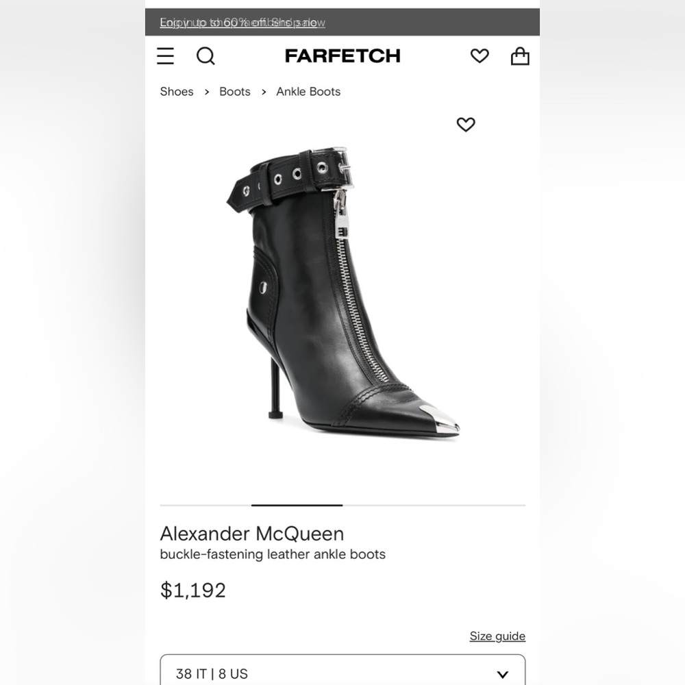 Alexander McQueen Black buckle-fastening leather ankle boots